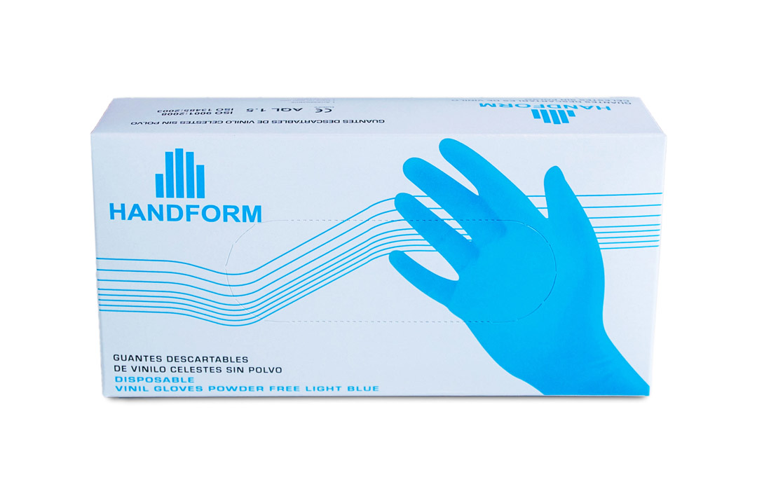 GUANTES DE VITRILO AZUL (1x100UN) - HANDFORM