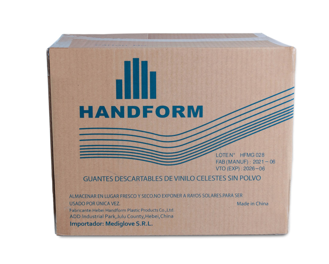 GUANTES DE VITRILO AZUL (1x100UN) - HANDFORM