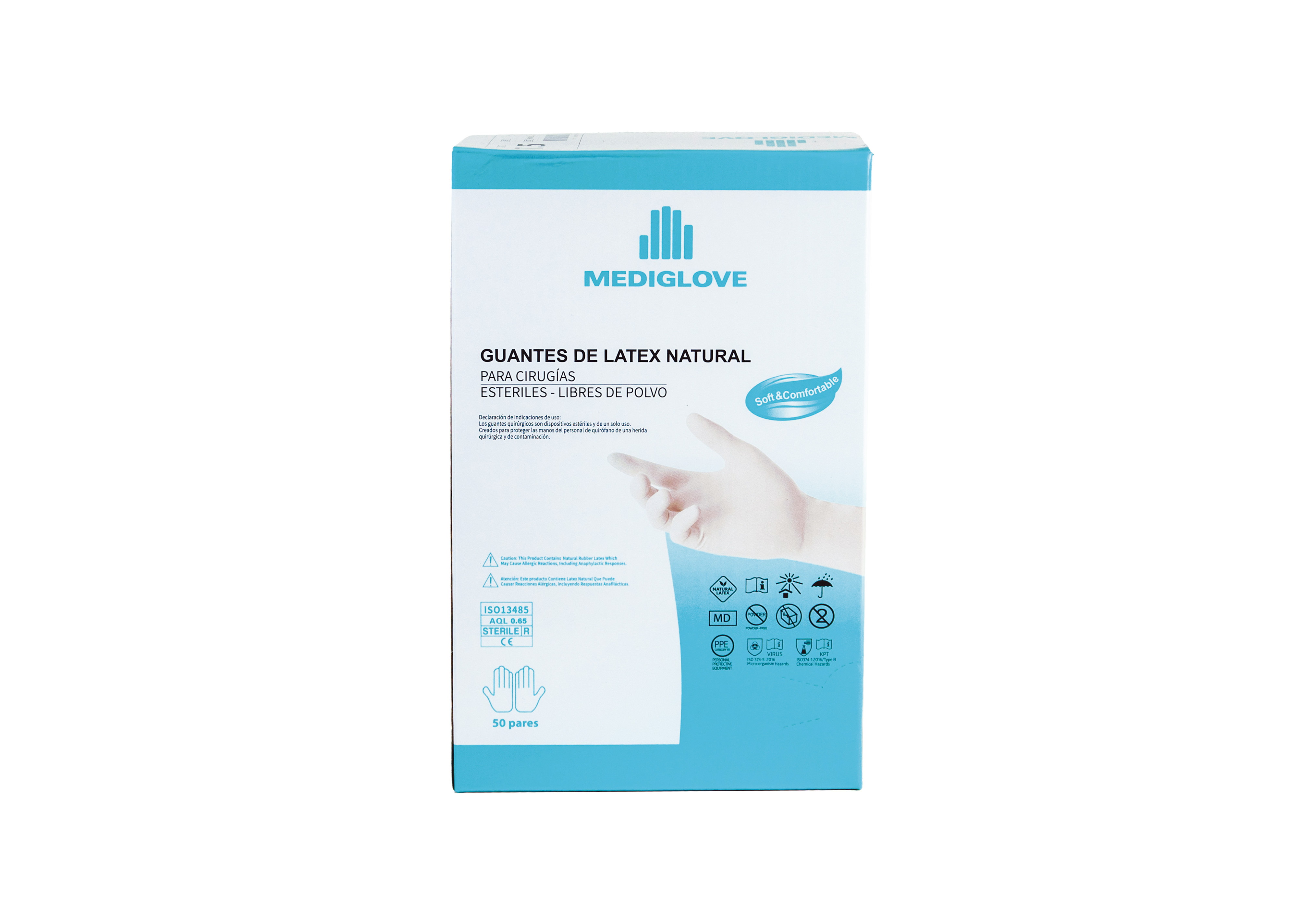 Guantes para cirugía sin polvo LATEX HBM - PAR 