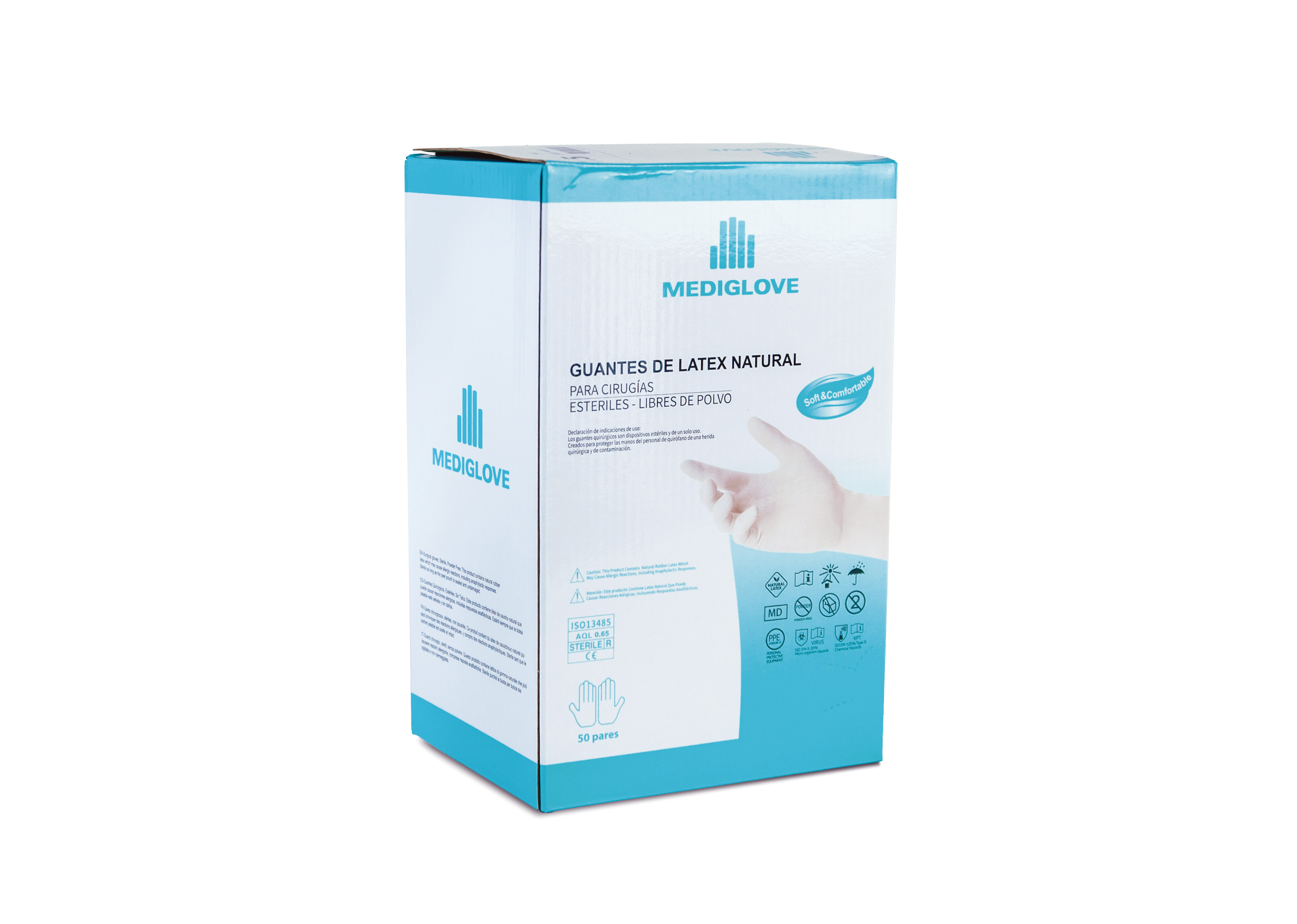 Guantes para cirugía sin polvo LATEX HBM - PAR 