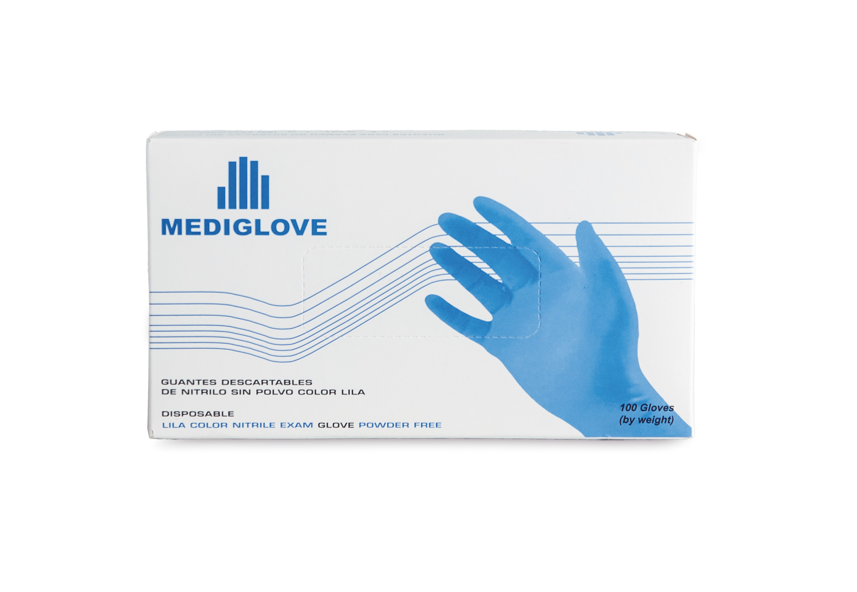 Guantes De Nitrilo Lavanda. Sin Polvo - (1x100un) Mediglove