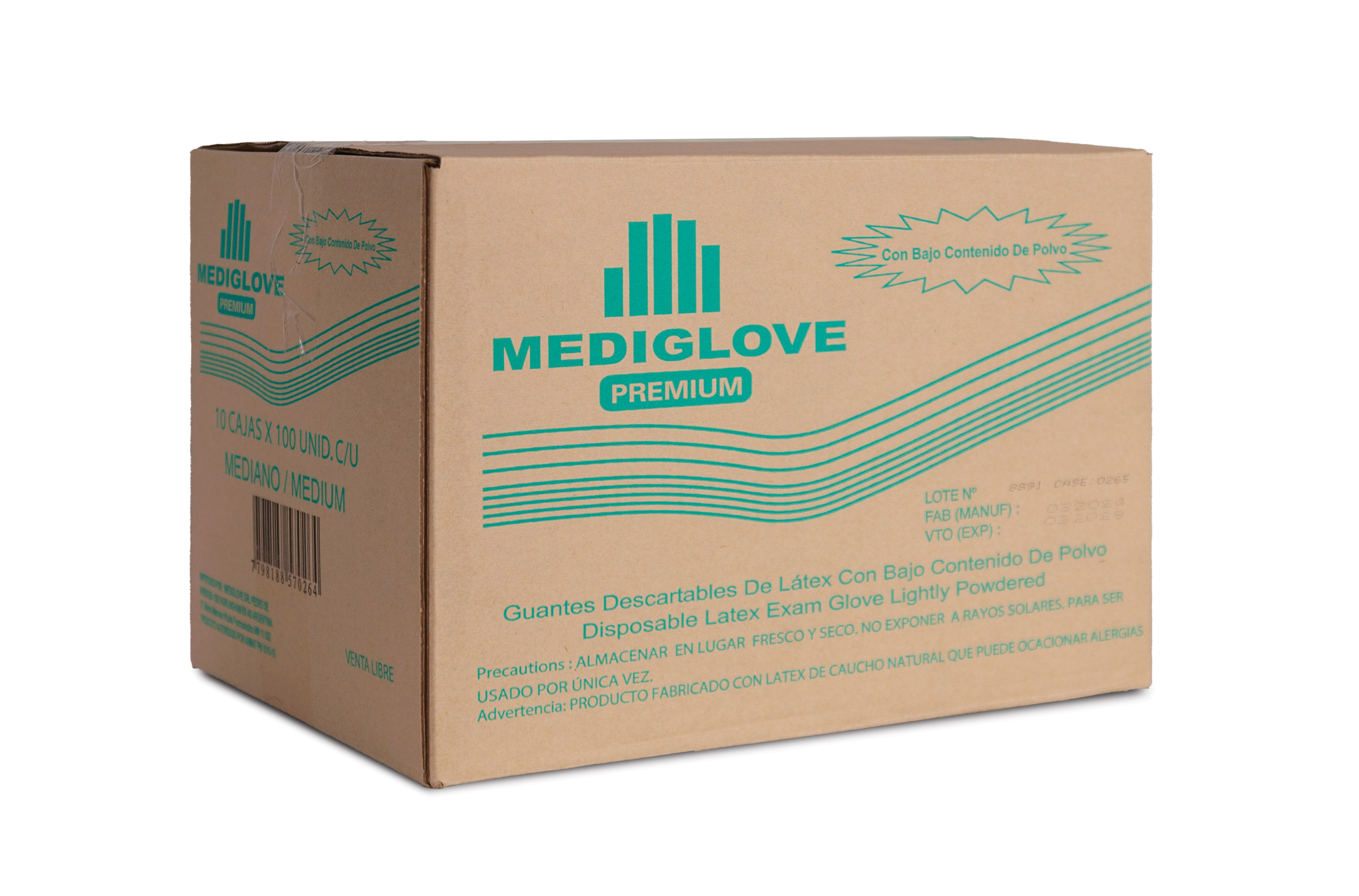 Guantes De Látex Descartables - (1x100 Un) - Mediglove