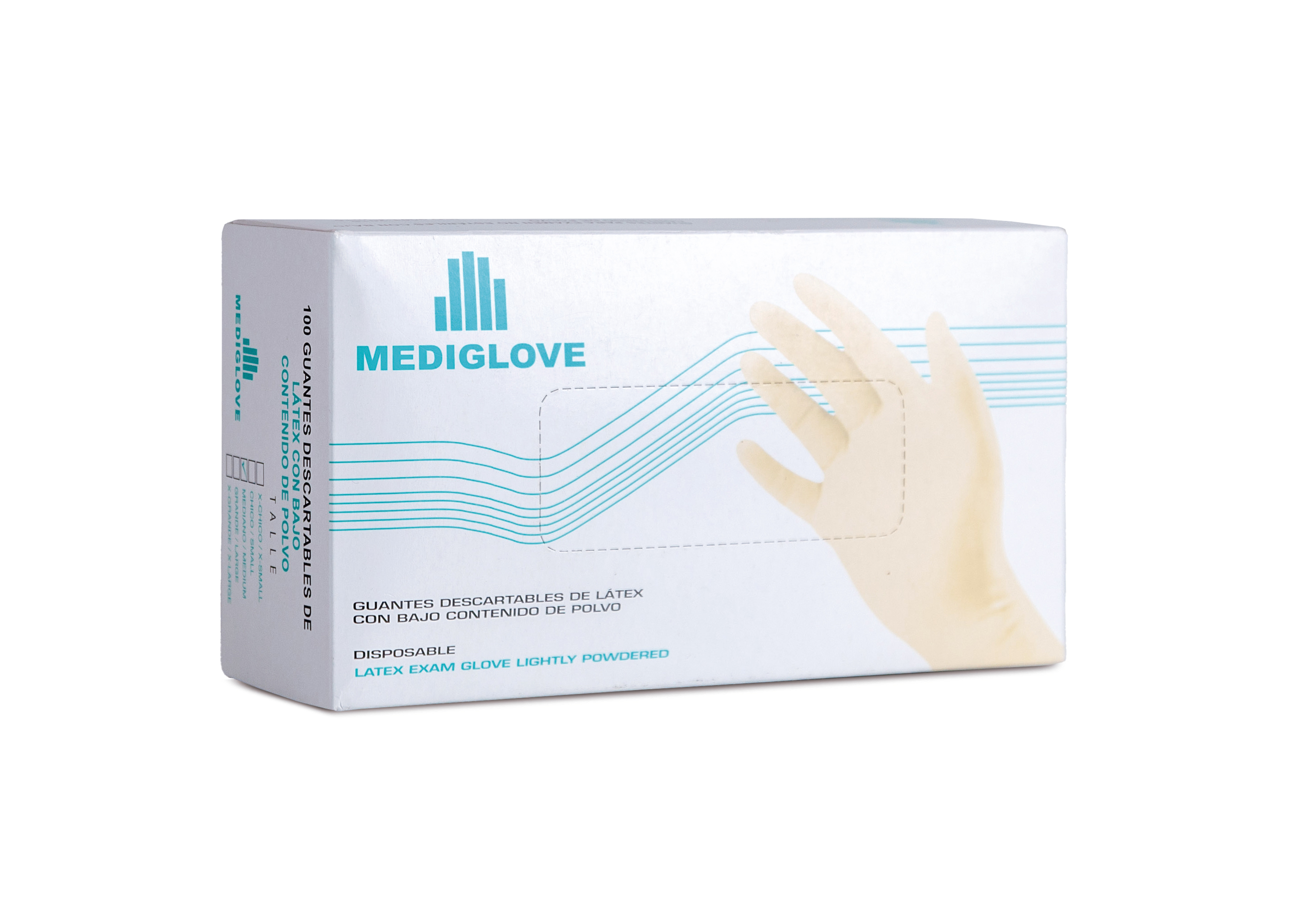 Guantes De Látex Descartables - (1x100 Un) - Mediglove