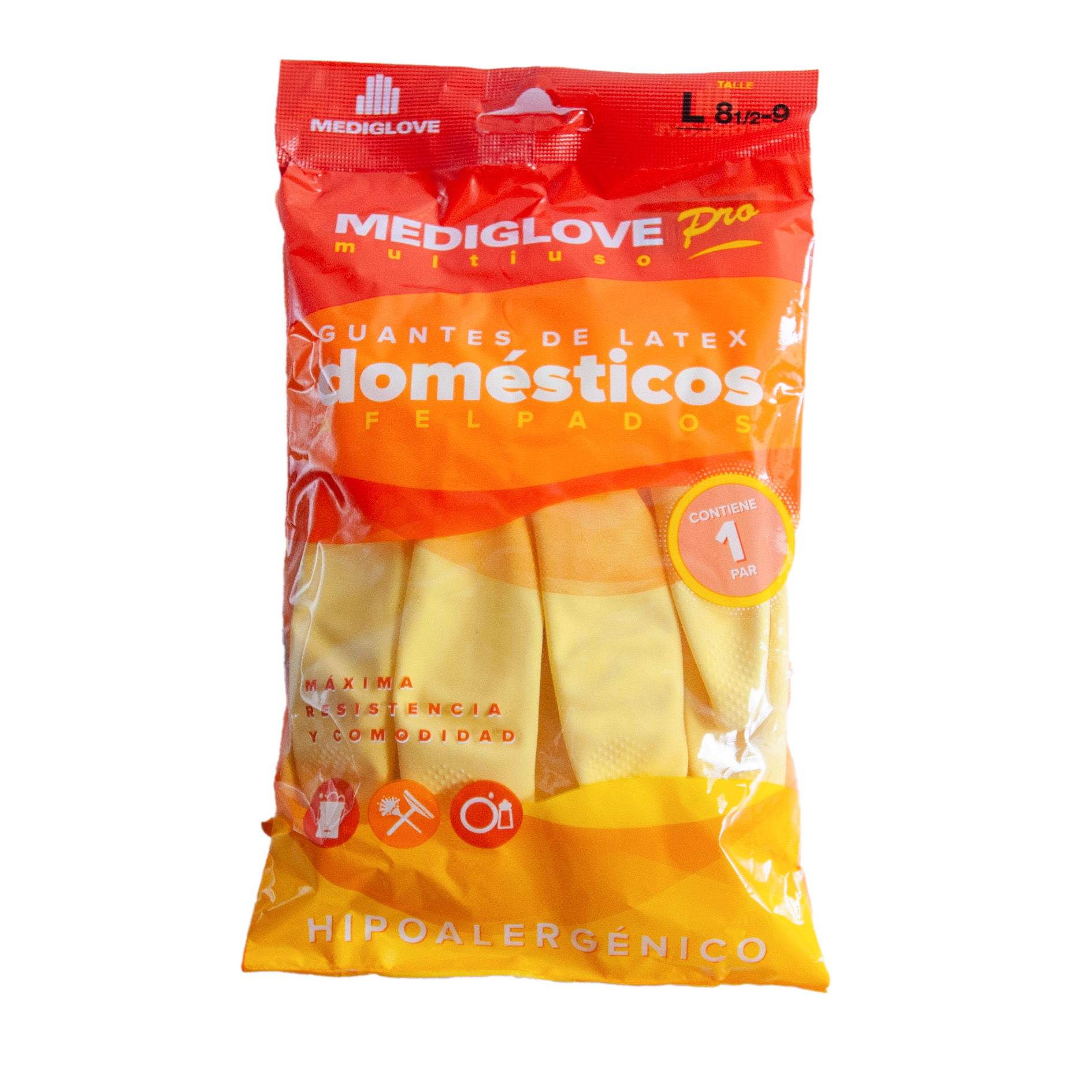 Guante Domestico Afelpado amarillo x 1 par