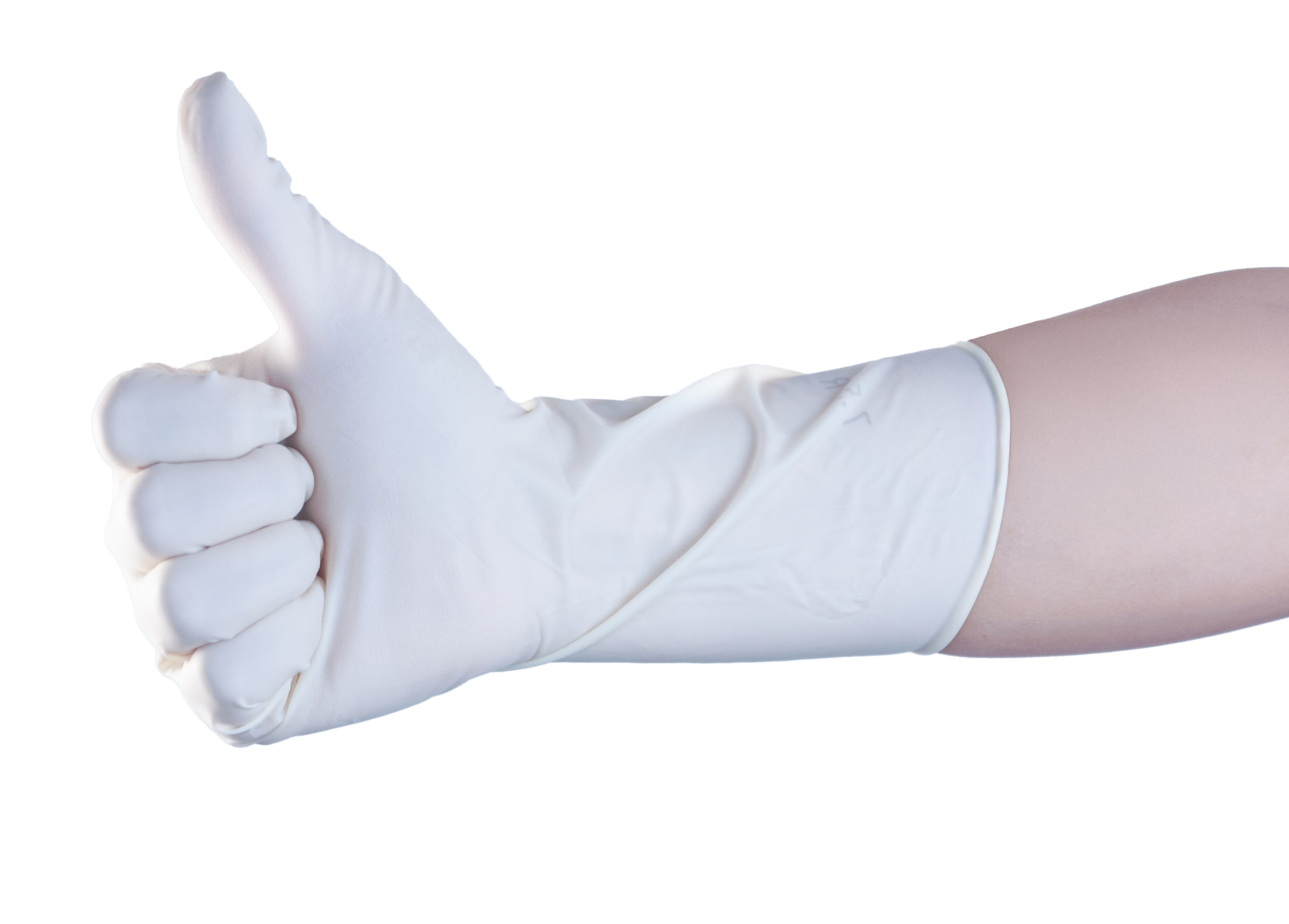 Guantes De Nitrilo Caña Larga Blanco Sin Polvo - (1x100u) Mediglove