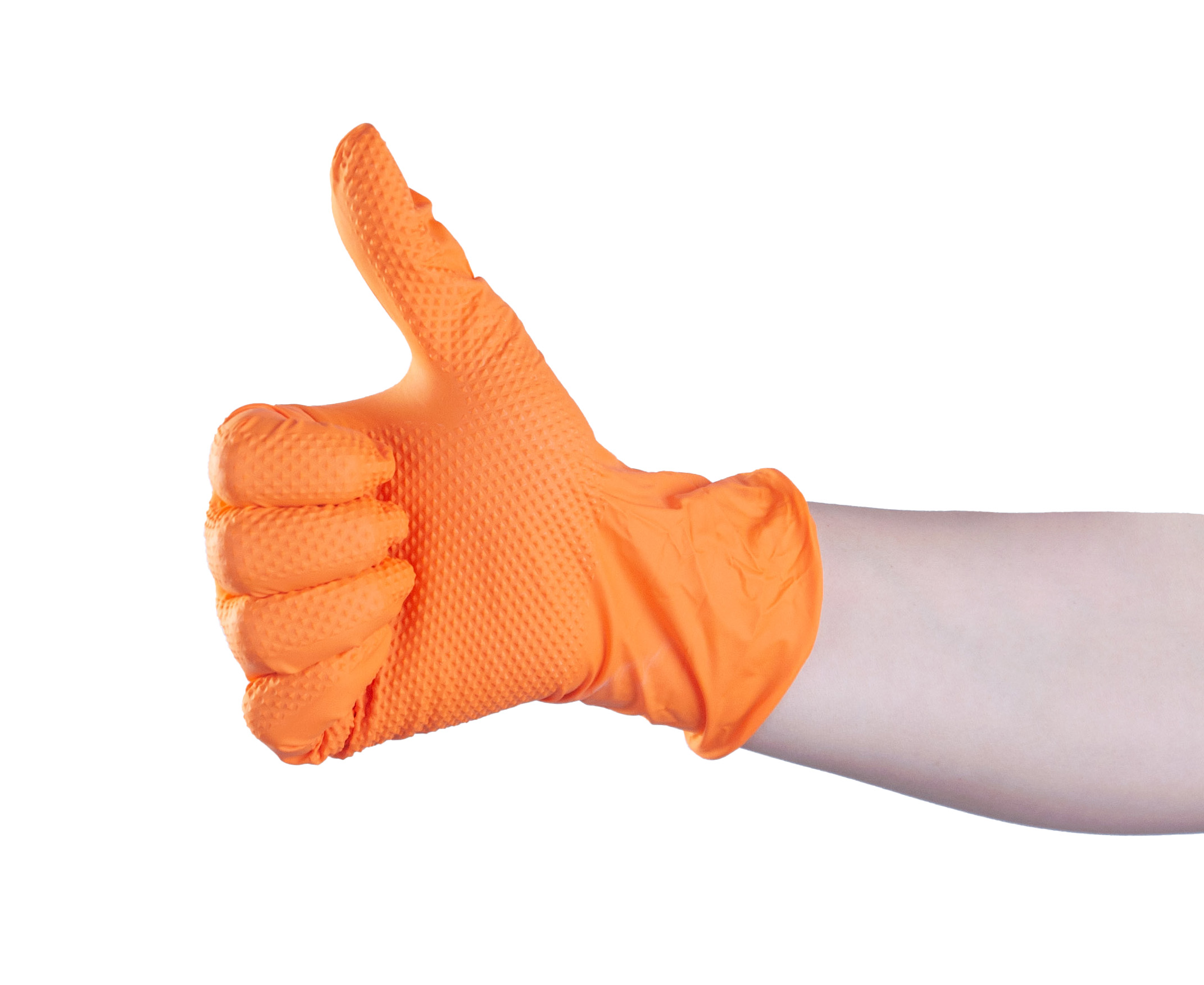 Guantes de Nitrilo Orange - Textura diamante