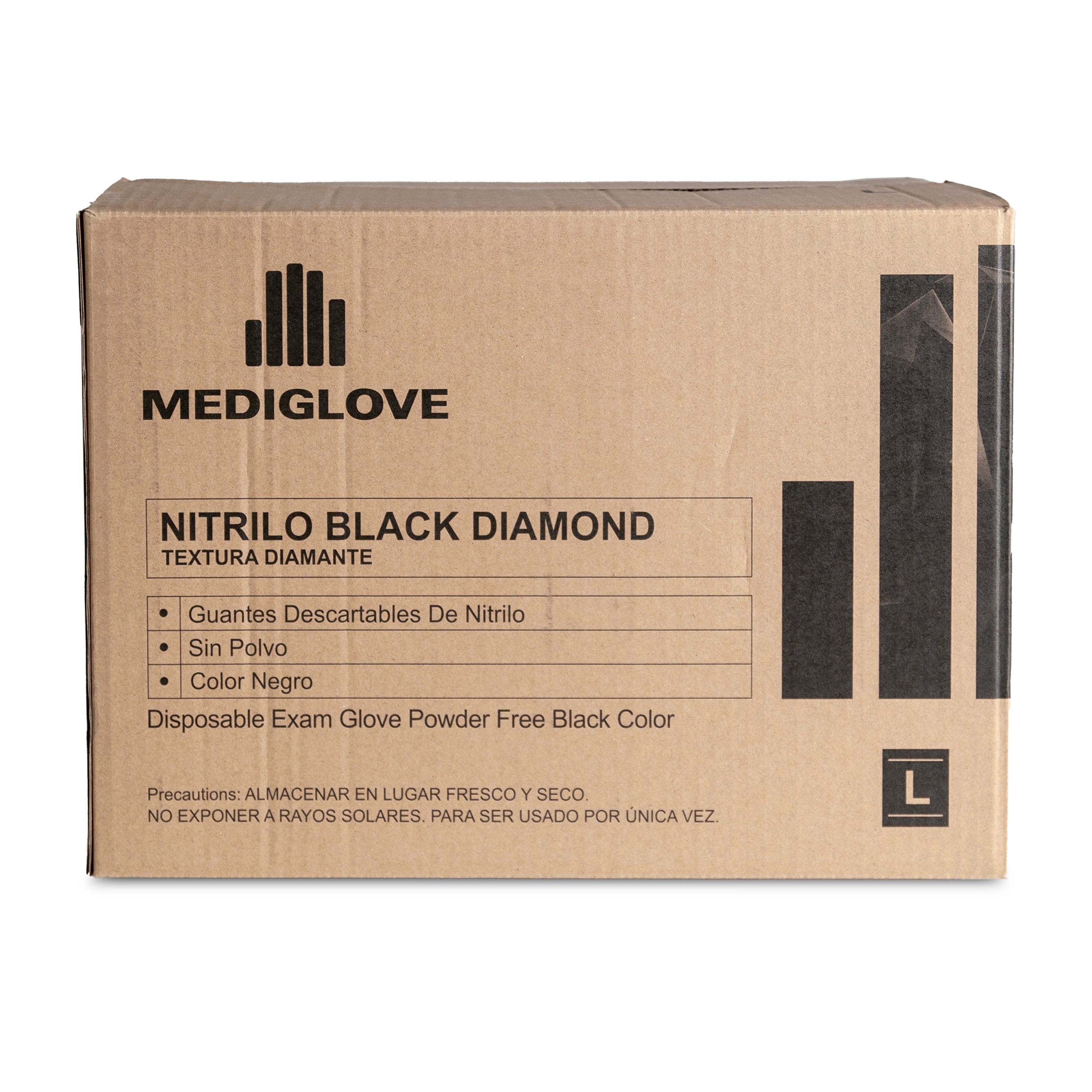Guantes de Nitrilo BLACK DIAMOND - Textura diamante -(1x100un)