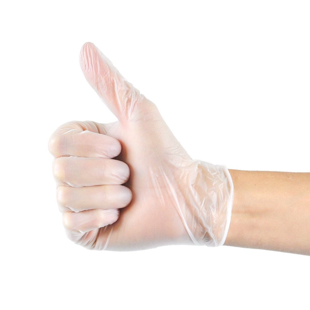 GUANTES DE VINILO TRANSPARENTE (1x100UN) - MEDIGLOVE