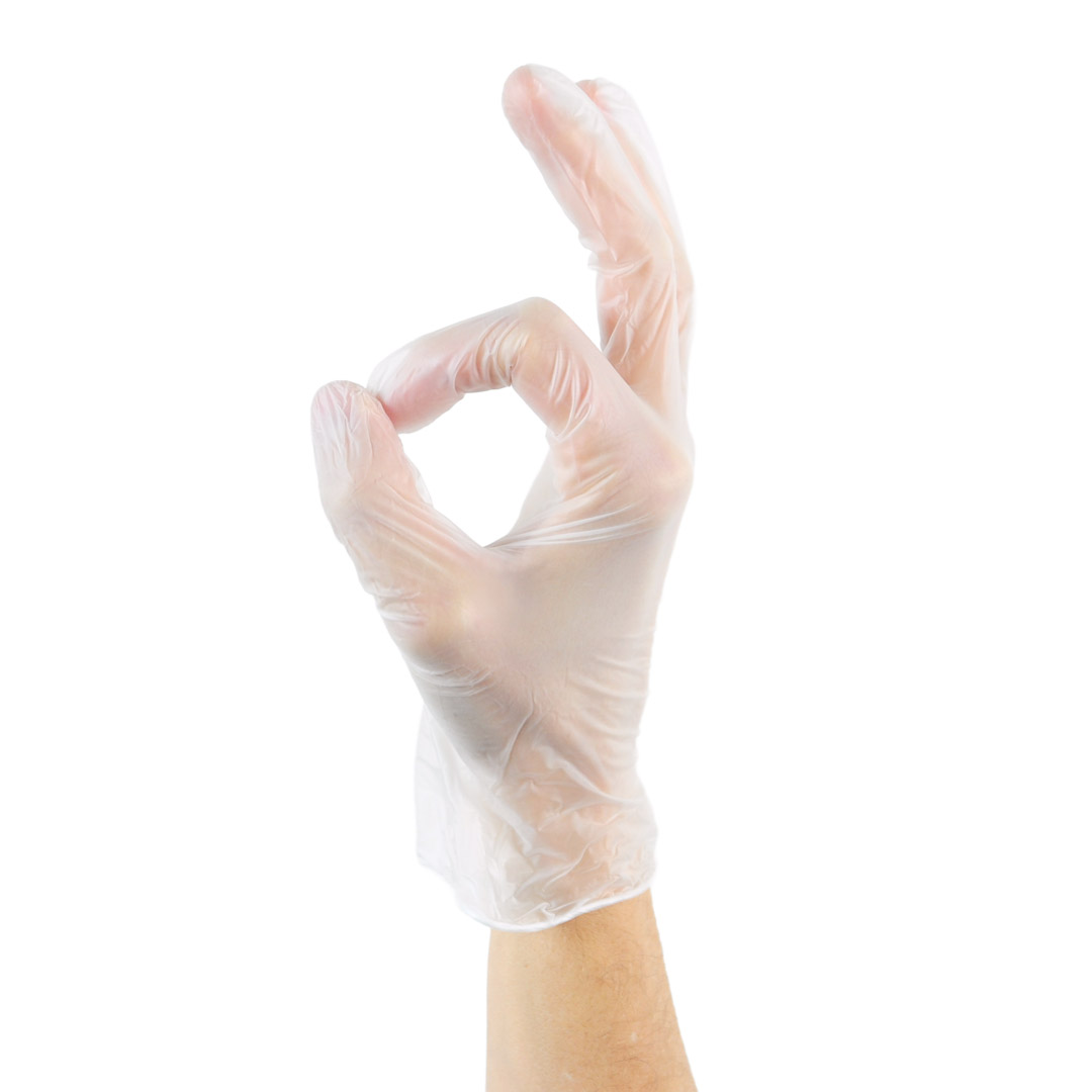 GUANTES DE VINILO TRANSPARENTE (1x100UN) - MEDIGLOVE