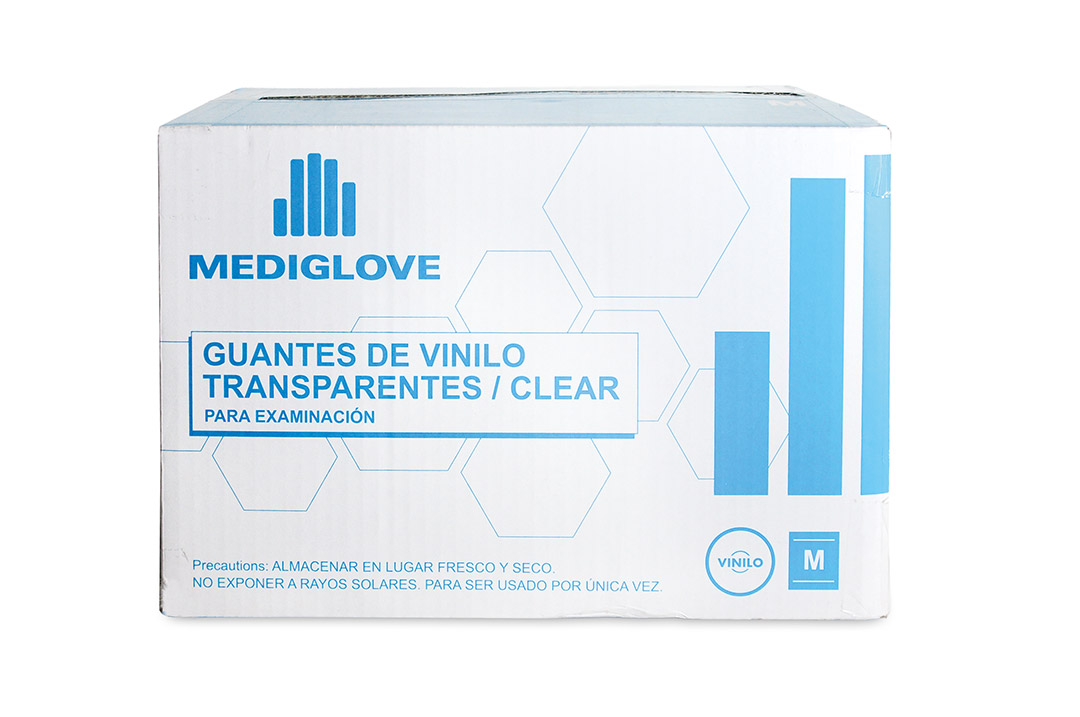 GUANTES DE VINILO TRANSPARENTE (1x100UN) - MEDIGLOVE