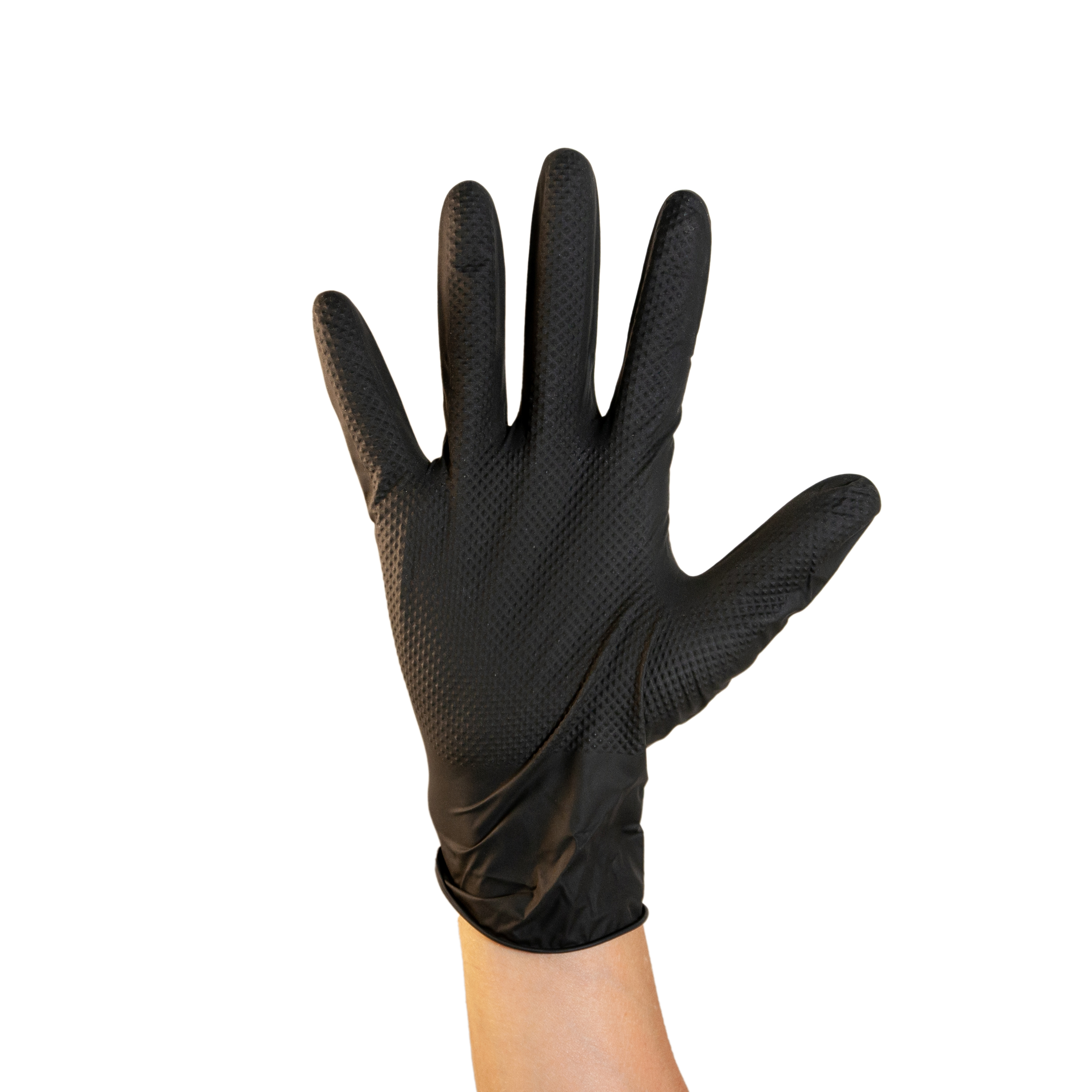 Guantes de Nitrilo BLACK DIAMOND - Textura diamante -(1x100un)